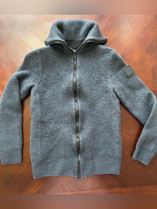 Boss Other - Boss Kids Charcoal Gray Full-Zip Knit Jacket size L